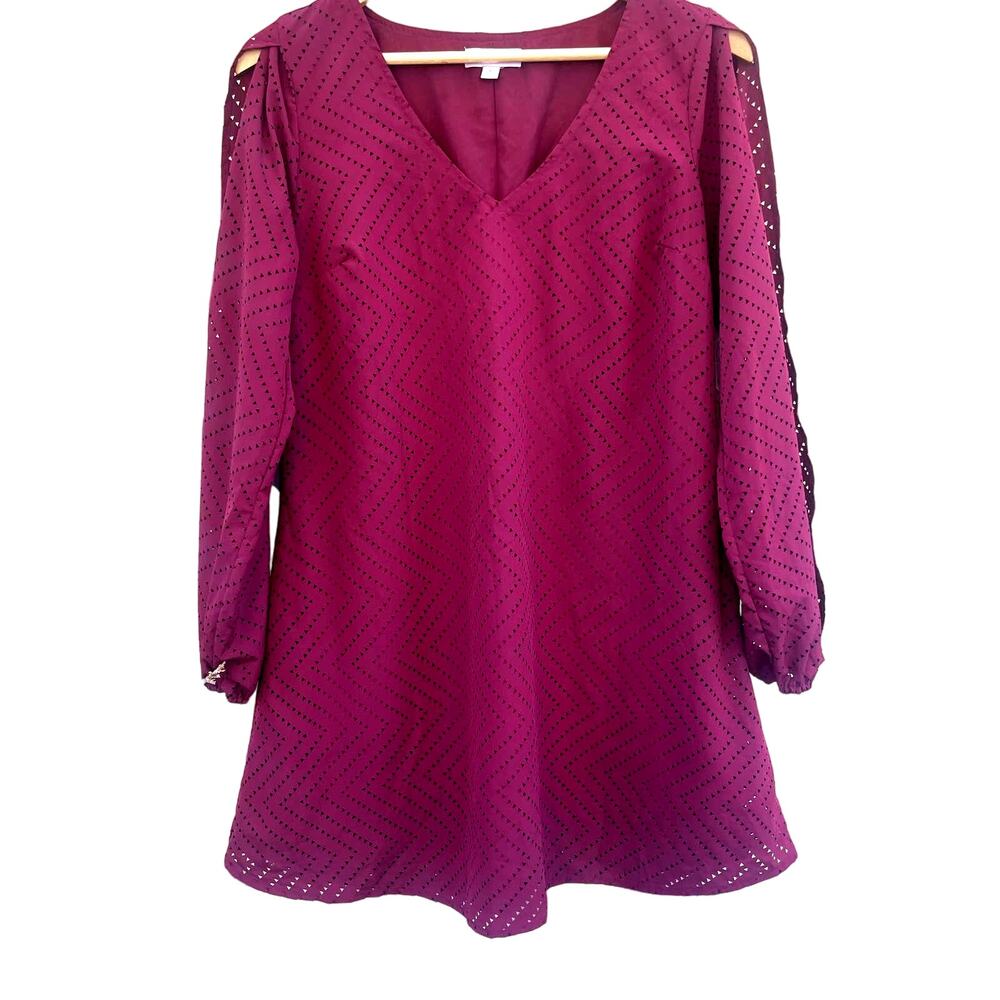 Candies Cranberry Cold Shoulder Mini Dress with Cutouts